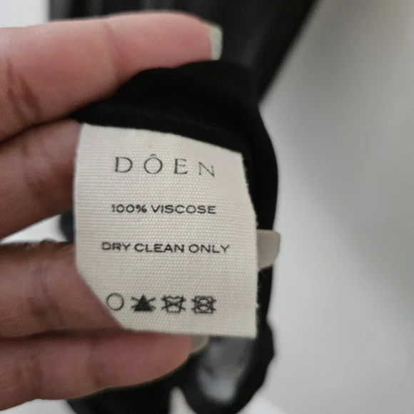 Doen Black Long Deep V Neck Slip Dress NWT - Picture 10 of 10